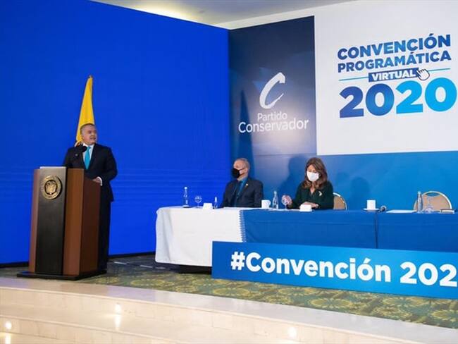 El mandatario hizo un balance de su gestión y destacó que, con el apoyo de la bancada conservadora, “han marcado hitos históricos” . Foto: presidencia