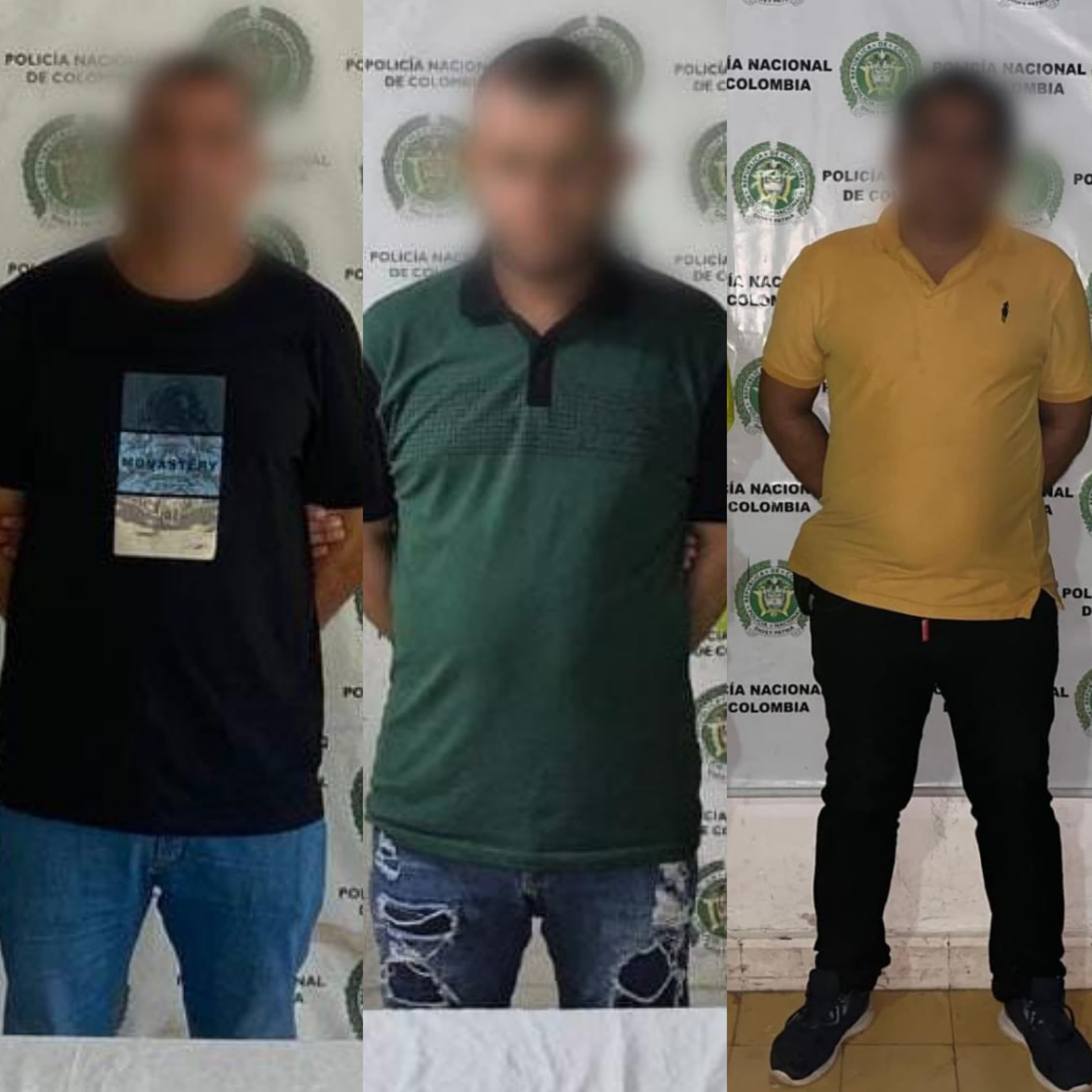 Capturan a tres hombres señalados de robar más de 30 reses en Sucre. Foto: Policía Nacional.