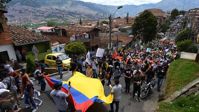 Varias manifestaciones culturales se han podido evidenciar en las protestas en Medellín. Foto: Getty Images