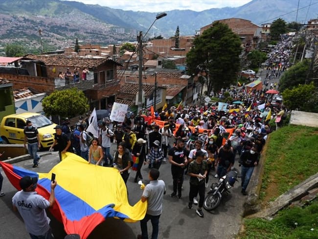 Varias manifestaciones culturales se han podido evidenciar en las protestas en Medellín. Foto: Getty Images