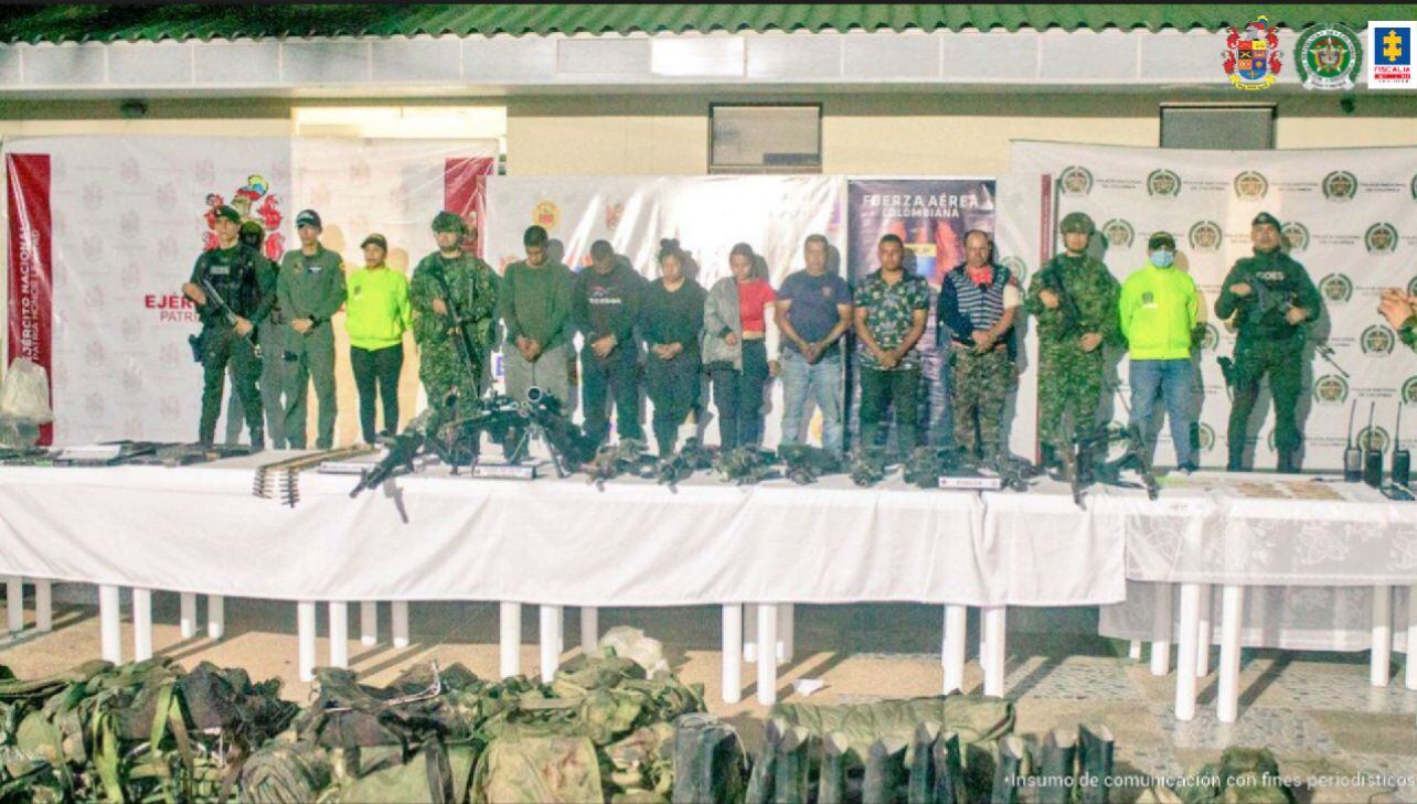 A la cárcel ocho presuntos disidentes de las Farc que delinquen en el sur del Tolima. Foto: Fiscalía.