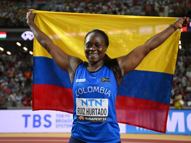 La colombiana Flor Denis Ruiz Hurtado, medallista en jabalina en Budapest. (Foto: Hannah Peters/Getty Images).