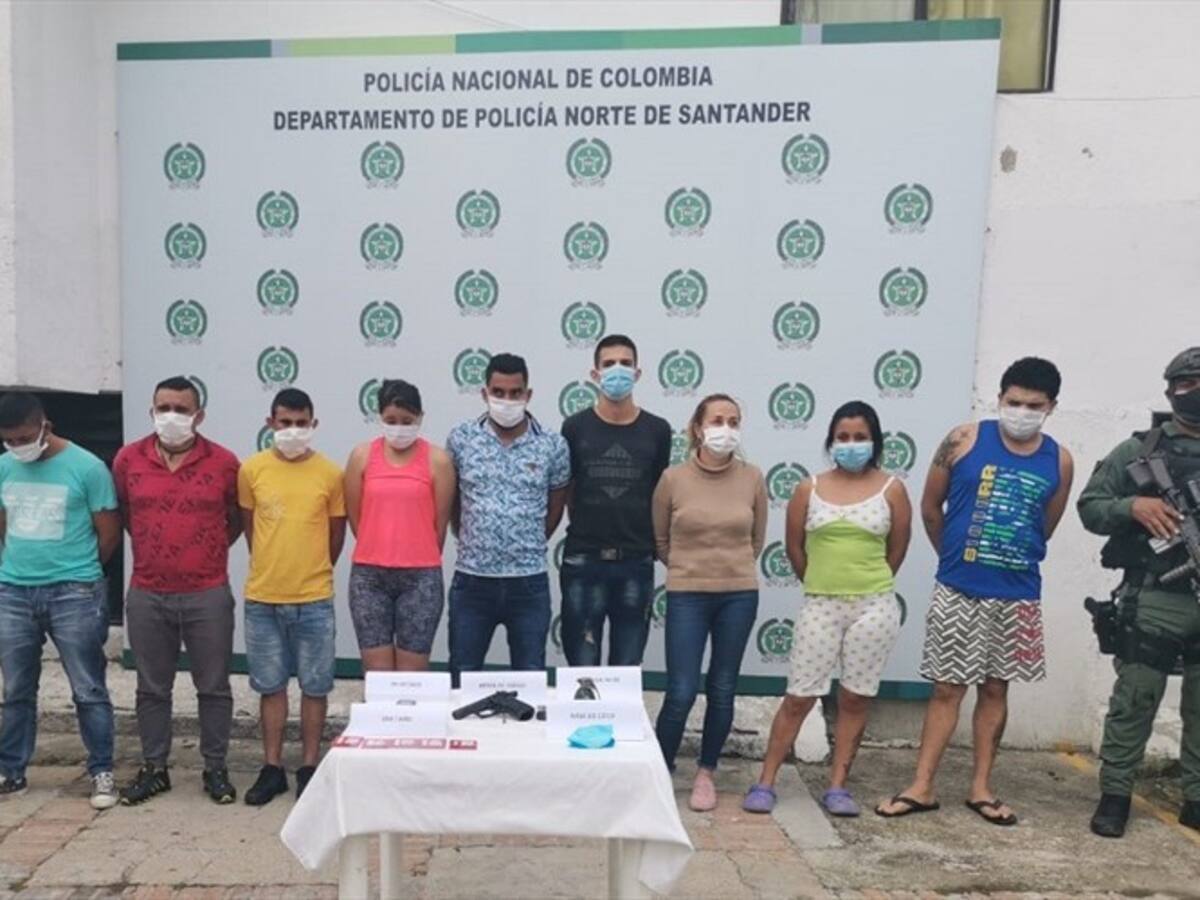 Capturados diez presuntos integrantes de "Los Pelusos" en Norte de Santander