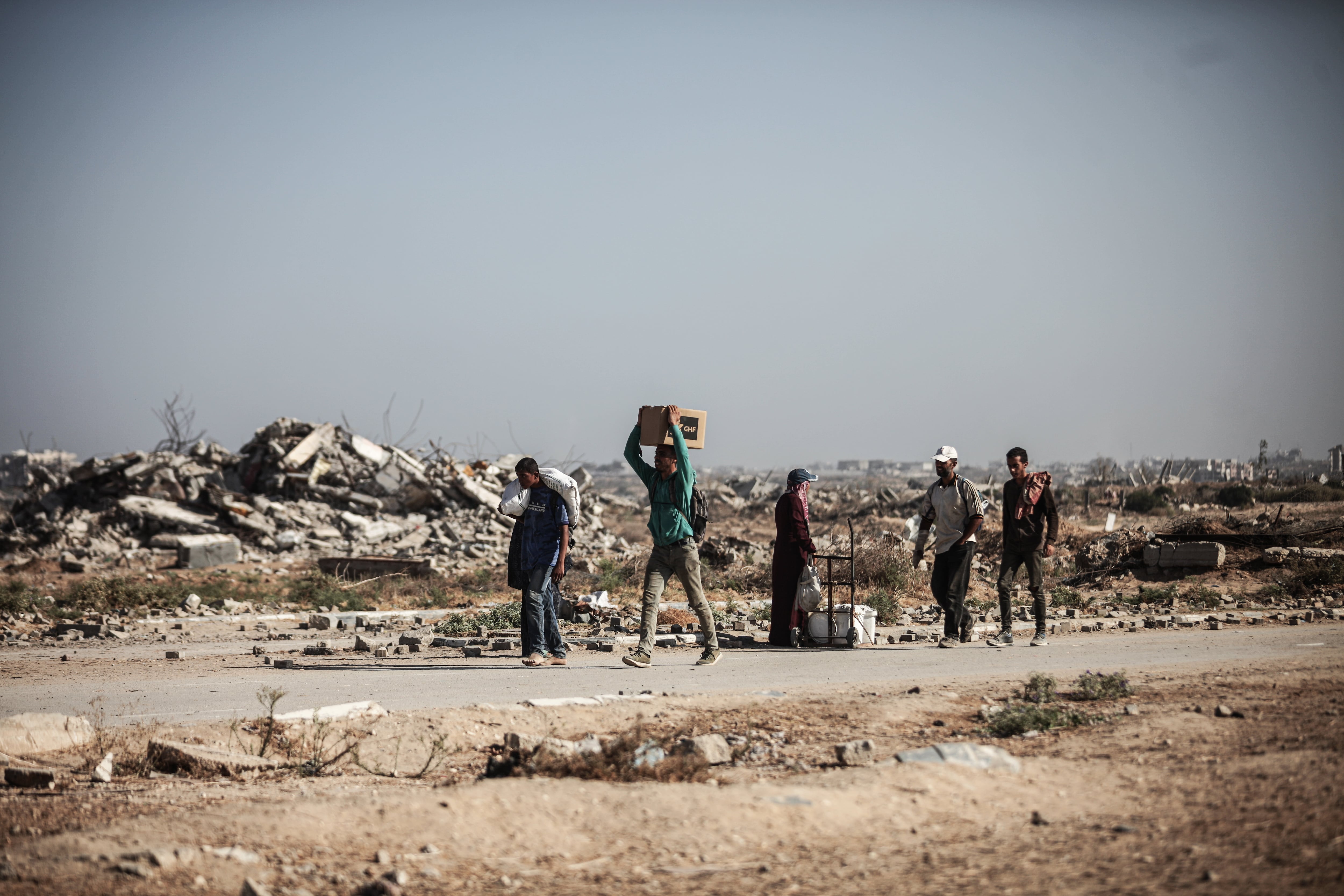 Gazatíes. Foto: Moiz Salhi/Anadolu via Getty Images