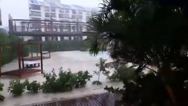 Turistas en San Andrés enfrentan el huracán Iota. Foto: Cortesía