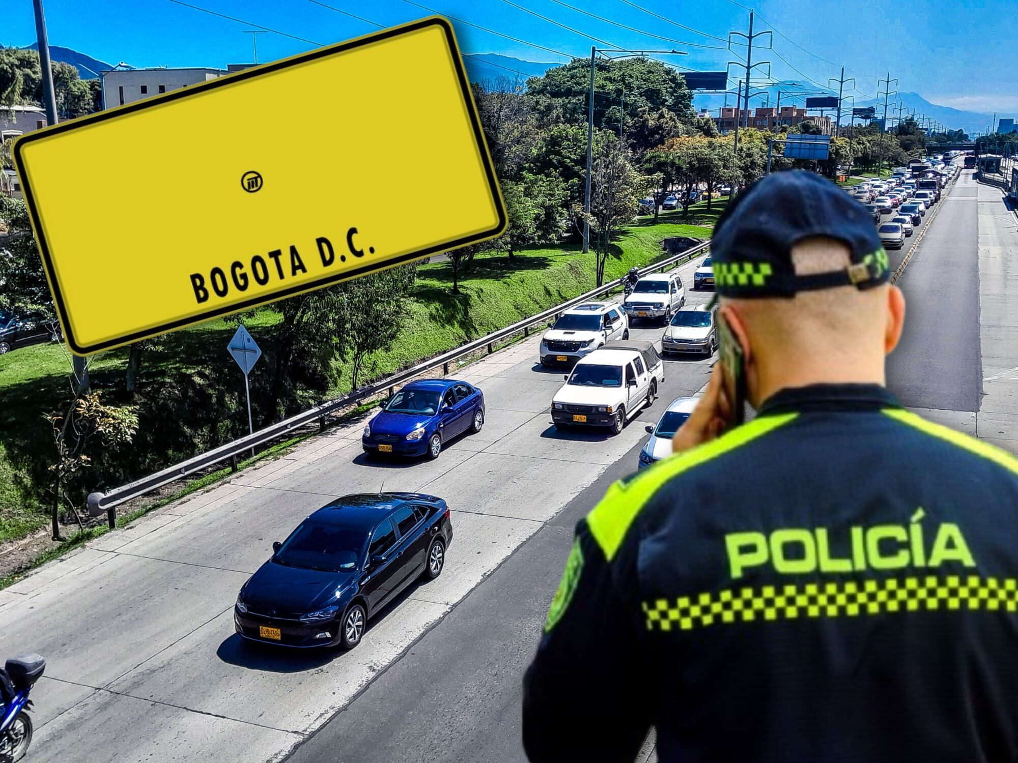 Vehículos con placas de Bogotá. Foto: Getty Images- W Radio
