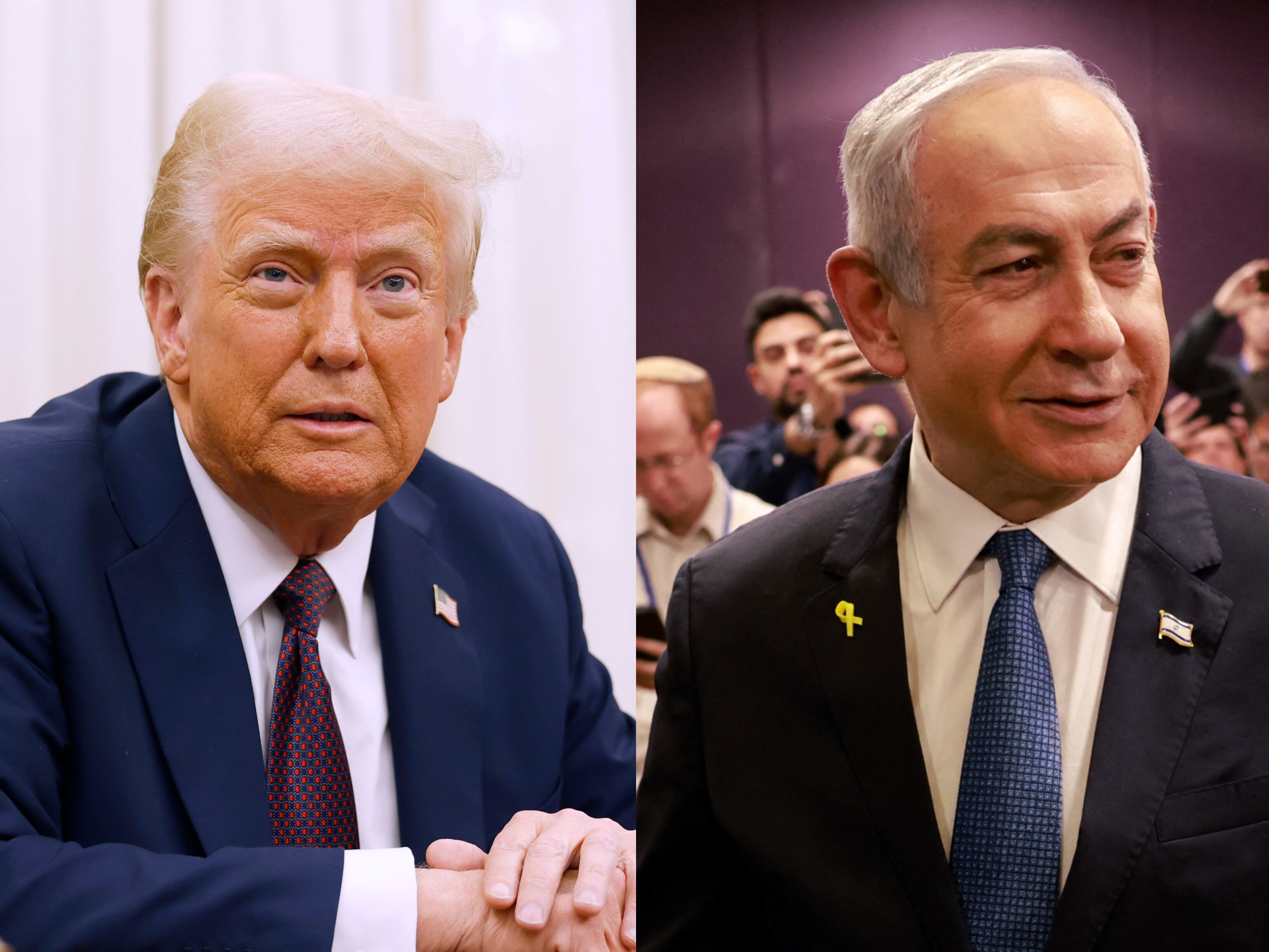 Donald Trump y Benjamín Netanyahu. FOTO: Getty Images