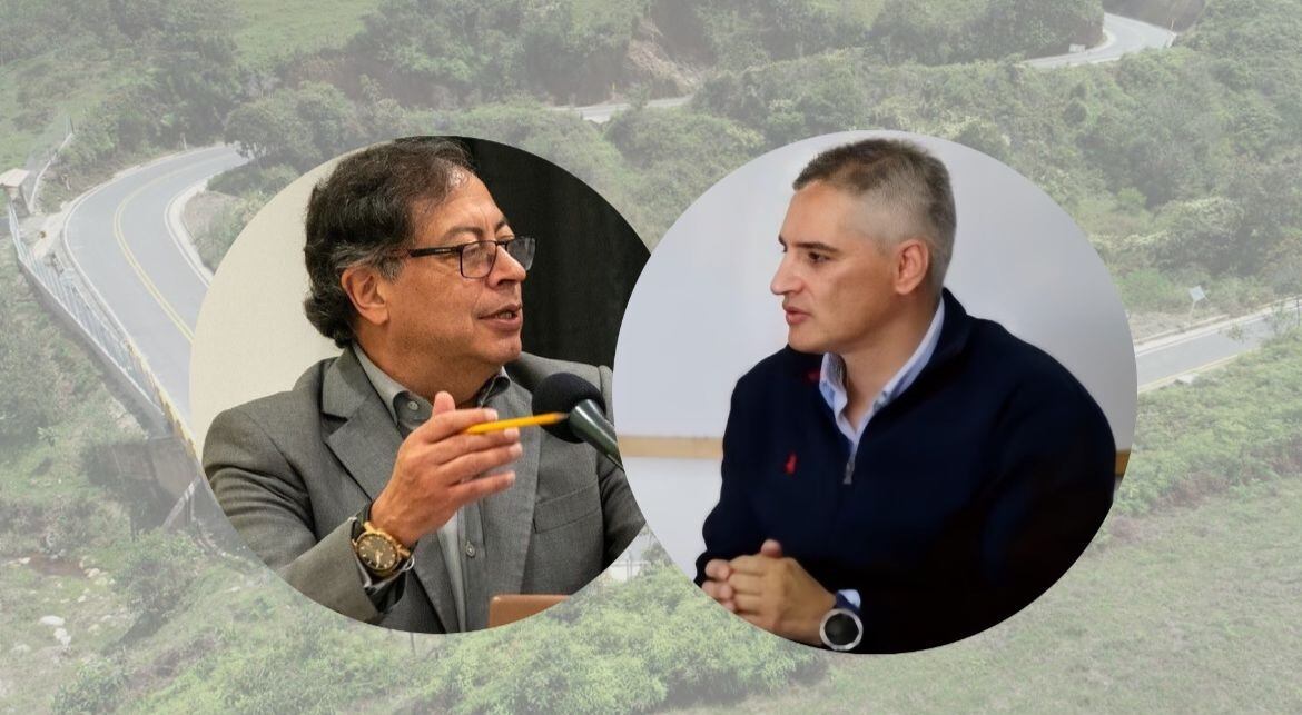 Presidente Gustavo Petro y gobernador de Antioquia, Andrés Julián Rendón, se enfrentan por las vías 4G. Fotos: Cortesía Presidencia y Gobernación de Antioquia