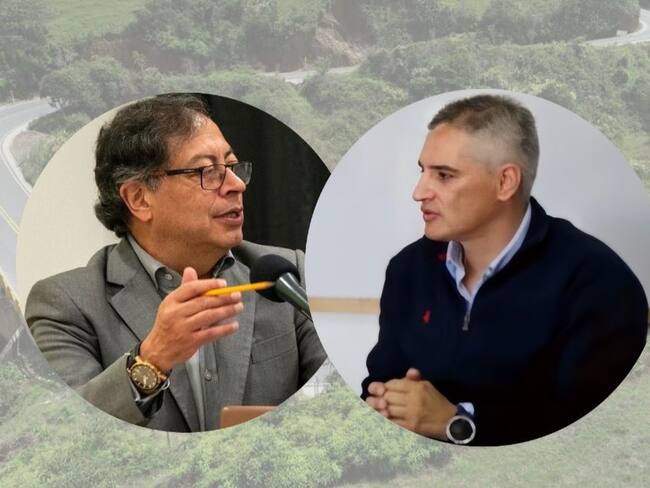 Presidente Gustavo Petro y gobernador de Antioquia, Andrés Julián Rendón, se enfrentan por las vías 4G. Fotos: Cortesía Presidencia y Gobernación de Antioquia