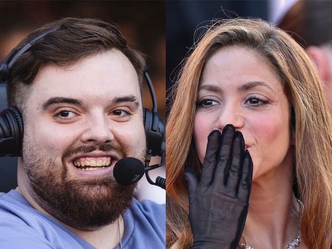 Ibai Llanos y Shakira. Foto: (Photo by Cesc Maymo/Getty Images) / (Photo by Mustafa Yalcin/Anadolu Agency via Getty Images)