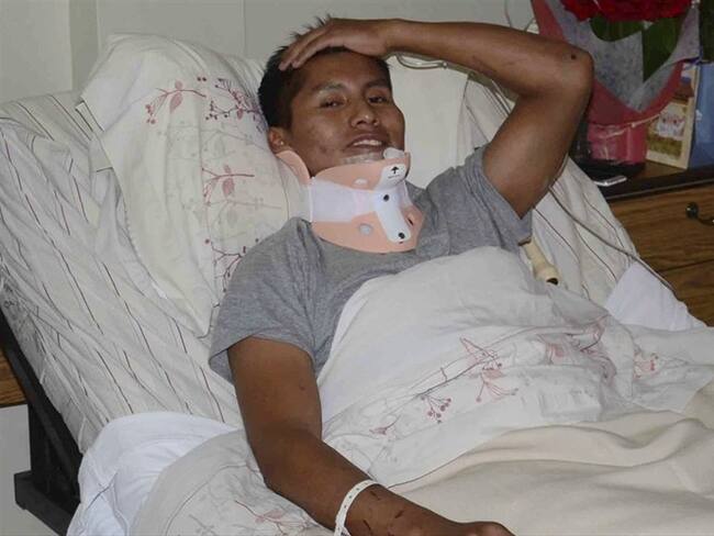 Erwin Tumiri, uno de los seis sobrevivientes del accidente de Chapecoense. Foto: Associated Press - AP - Diego Cartagena