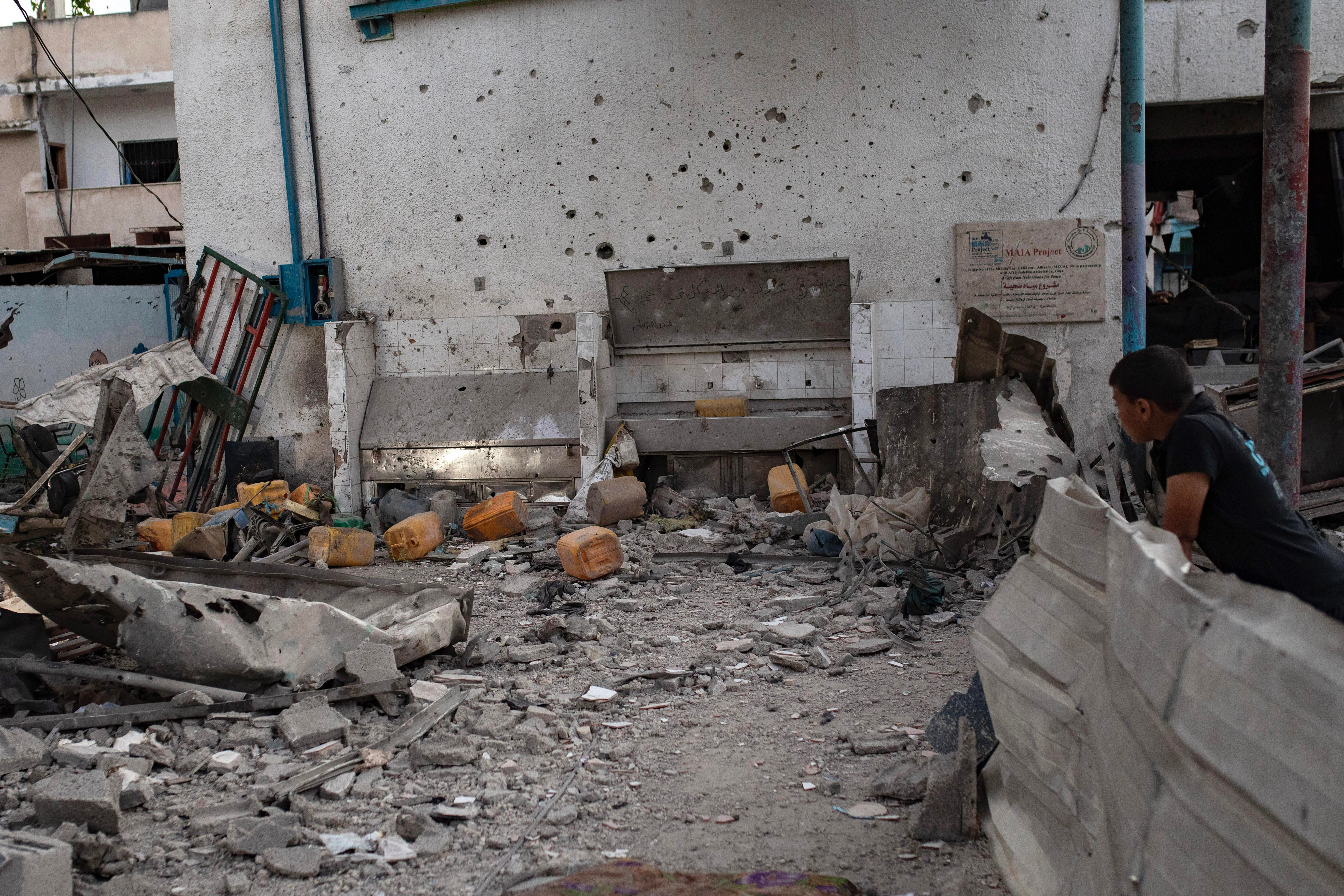Escuela de UNRWA en Nuseirat, Gaza. EFE/EPA/HAITHAM IMAD