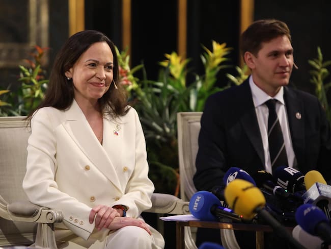 María Corina Machado desde Oslo. Foto: equipo de prensa de María Corina Machado