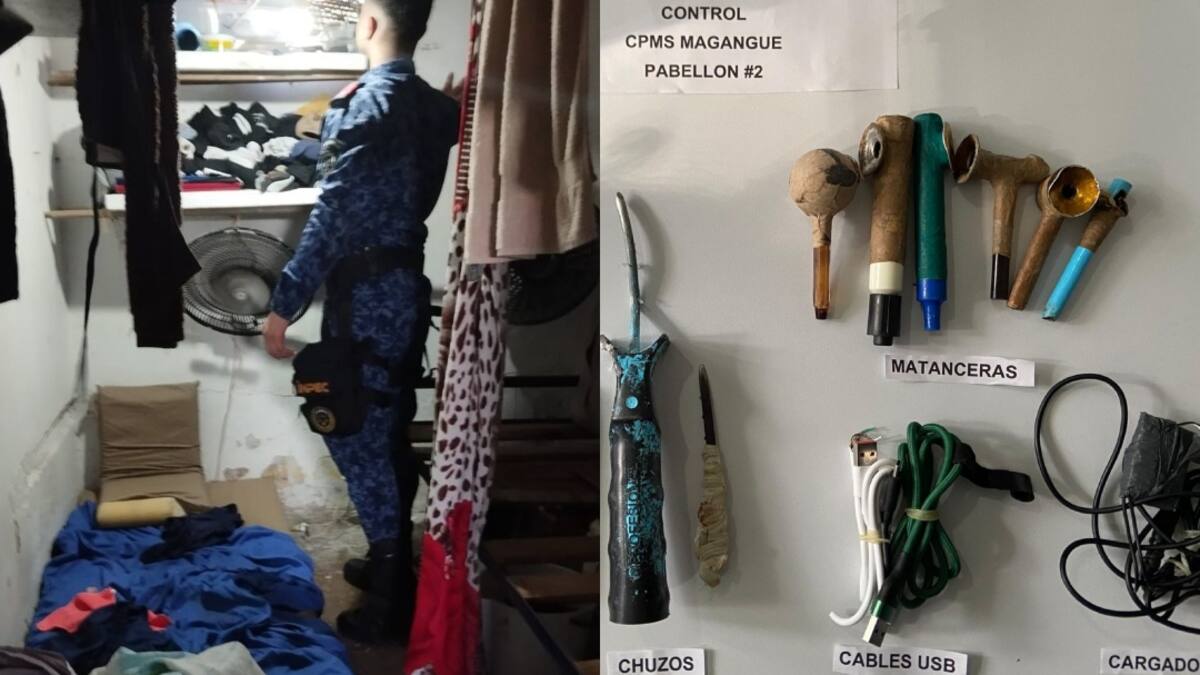 INPEC adelantó megaoperativo en 124 cárceles incautando celulares, armas y estupefacientes