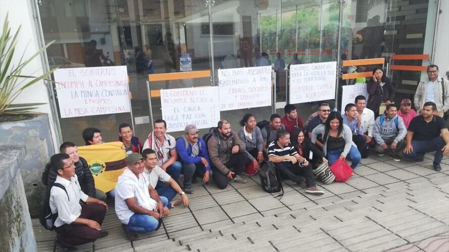 Protestas por visita de Nancy Patricia Gutiérrez a Popayán. Foto: Cortesía Jonathan Centeno