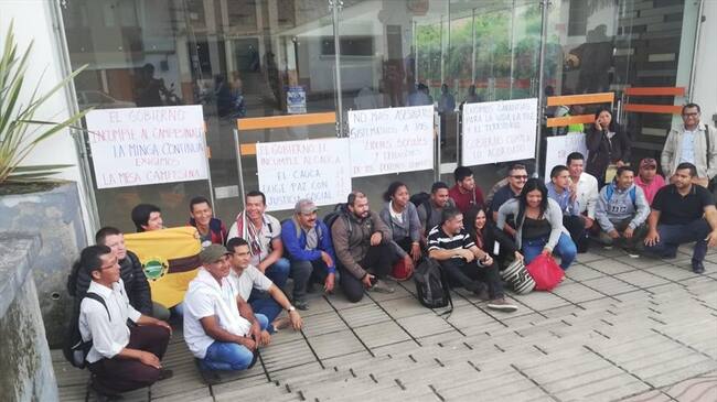 Protestas por visita de Nancy Patricia Gutiérrez a Popayán. Foto: Cortesía Jonathan Centeno
