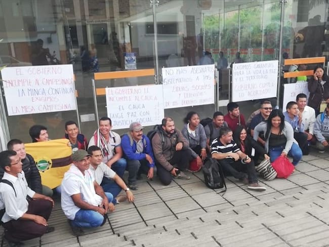 Protestas por visita de Nancy Patricia Gutiérrez a Popayán. Foto: Cortesía Jonathan Centeno