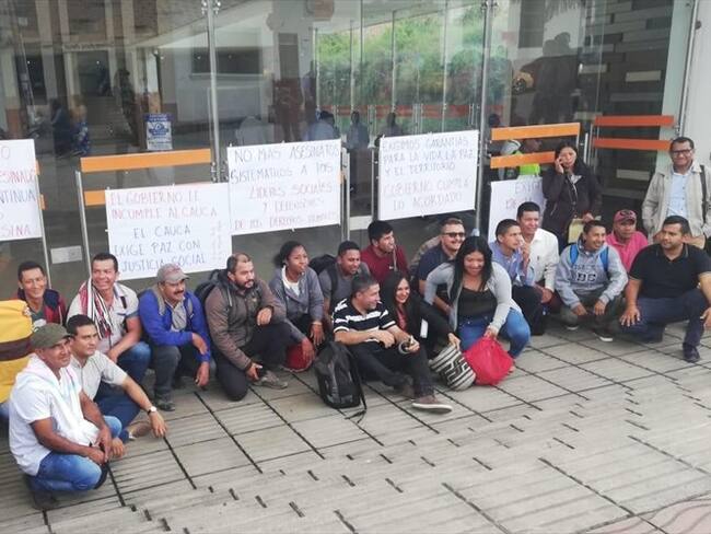 Protestas por visita de Nancy Patricia Gutiérrez a Popayán. Foto: Cortesía Jonathan Centeno