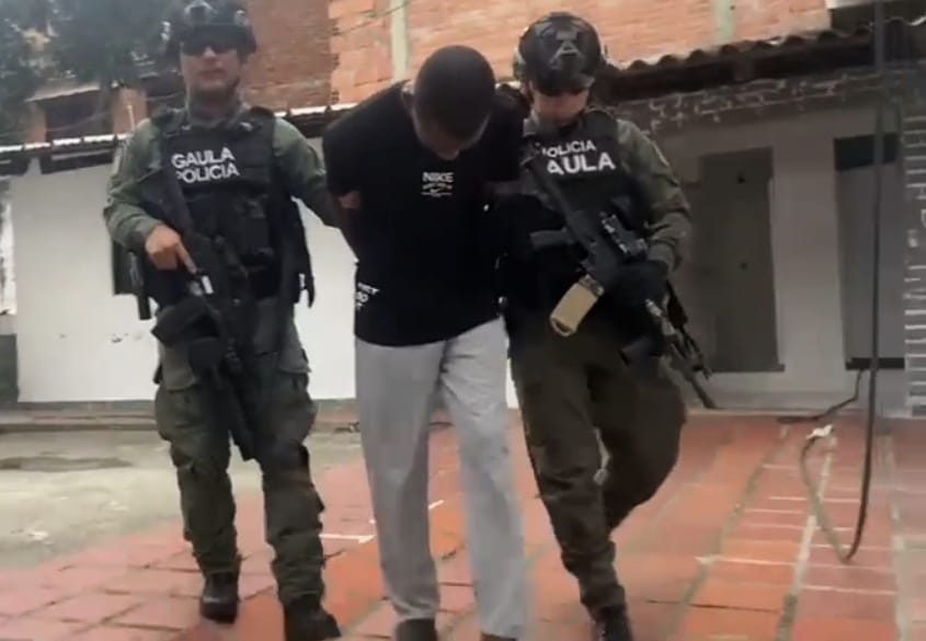 El implicado fue capturado en Santander de Quilichao. Crédito Policía Nacional