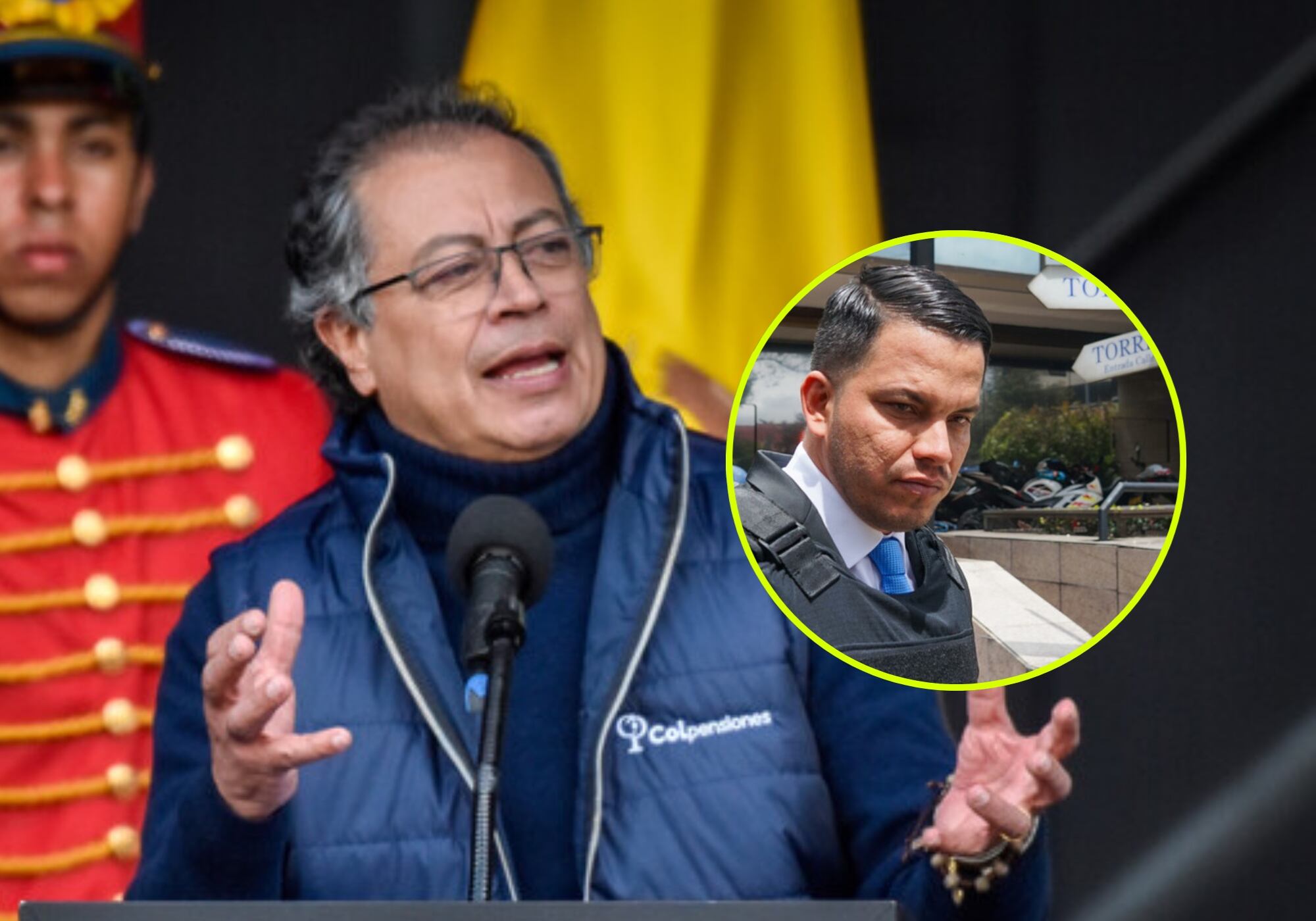 Gustavo Petro y Sneyder Pinilla. Fotos: (Colprensa - Catalina Olaya)