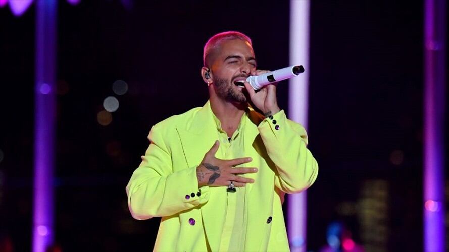 Maluma durante los MTV 2020. Foto: Getty Images.