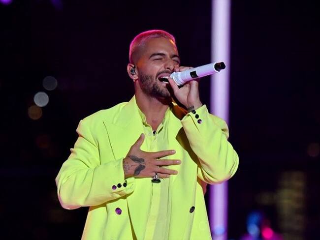 Maluma durante los MTV 2020. Foto: Getty Images.