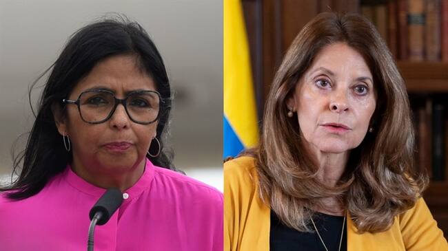 Delcy Rodríguez y Marta Lucía Ramírez. Foto: Carolina Cabral/Getty Image / Colprensa-Felipe Castaño