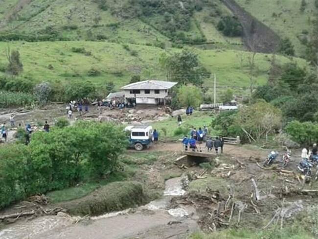La avalancha afectó a más de 60 familias que dependen de sus recursos agrícolas. Foto: Cabildo de Guambía