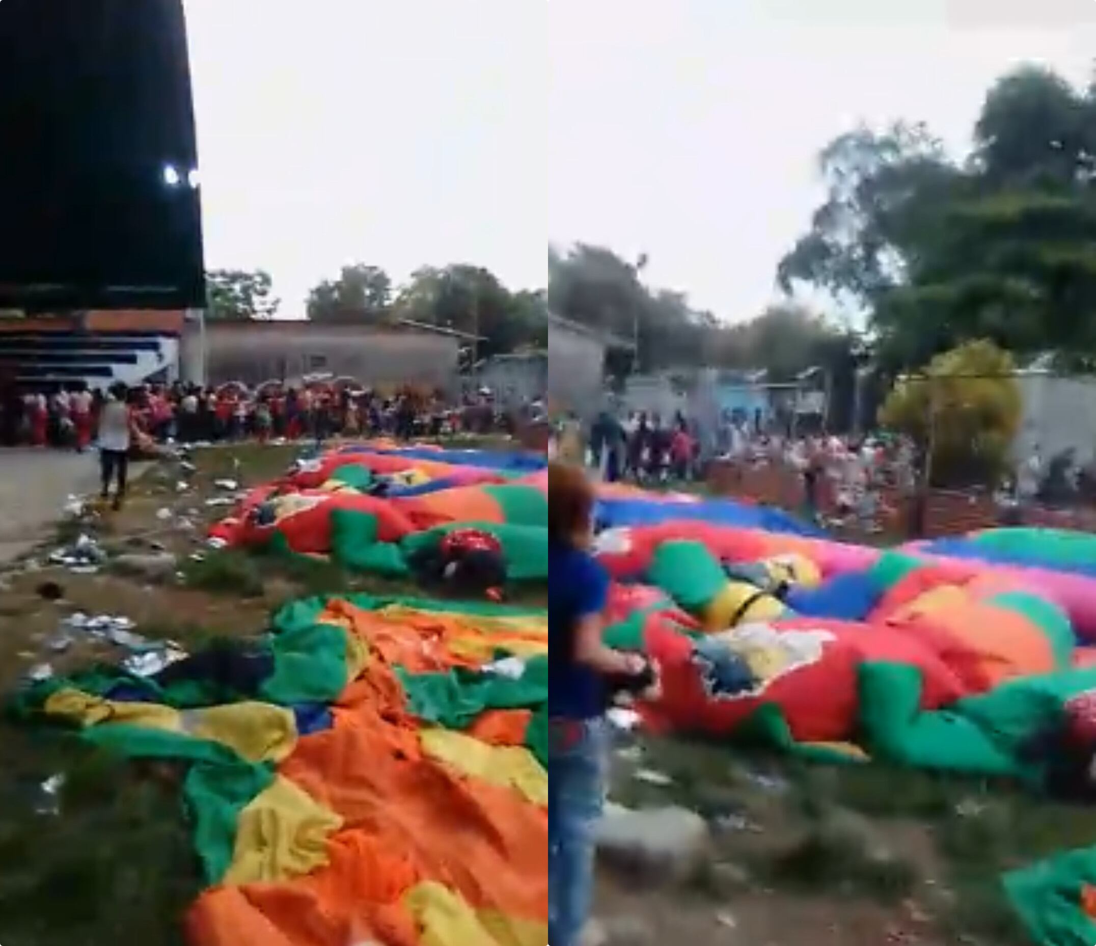 El tiroteo se presentó en el polideportivo del municipio de El Tarra, Norte de Santander, en medio de la celebración del Día del Niño, que había sido organizada para este jueves en esta población del Catatumbo. / FOTO: captura de video.