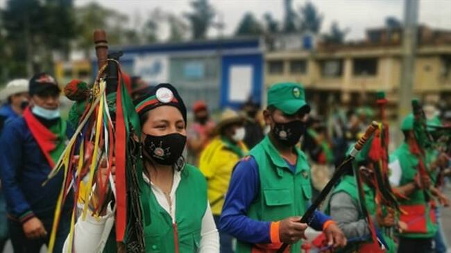 Minga indígena en Bogotá. Foto: La W.