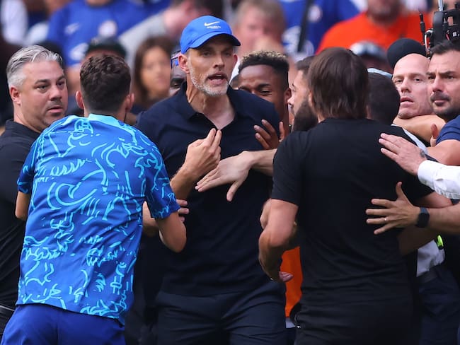 Thomas Tuchel y Antonio Conte. (Photo by Marc Atkins/Getty Images)