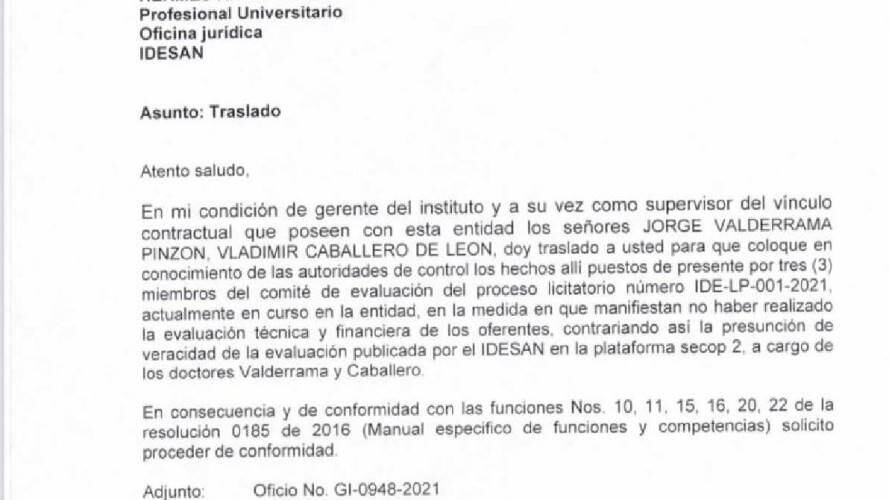 Carta suplantación / Idesan