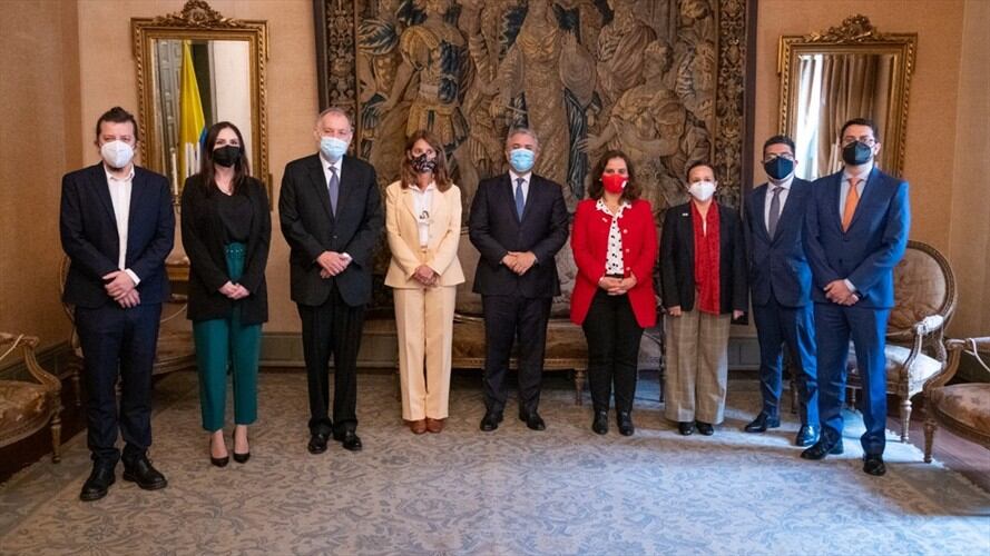 El presidente Iván Duque se reunió con los representantes de la Comisión Interamericana de Derechos Humanos en la Cancillería. Foto: Presidencia de la República