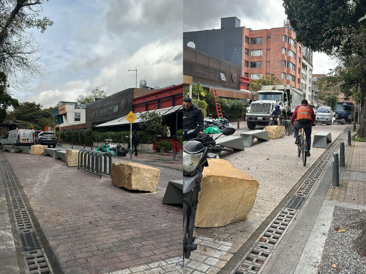 Piedras en la carrera 13 con 85 en Bogotá. Foto: W Radio