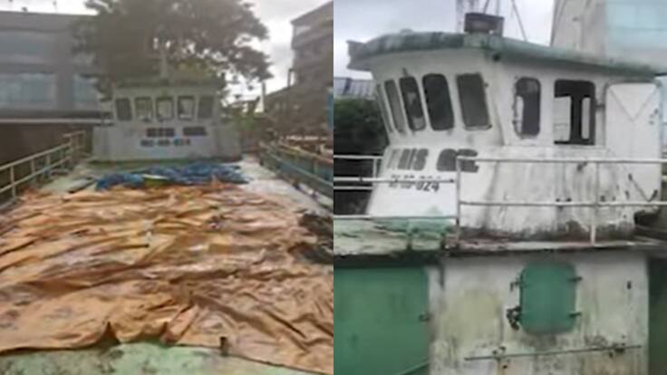 Barcos abandonados se están oxidando a orillas del río Atrato, en Chocó