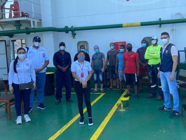 Marinos de buque extranjero en Santa Marta superaron el COVID-19. Foto: Alcaldía de Santa Marta