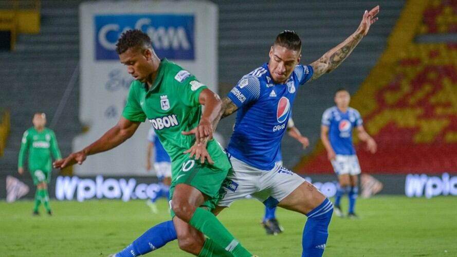 Atlético Nacional vs. Millonarios en la liga colombiana. Foto: Colprensa - Cortesía Dimayor