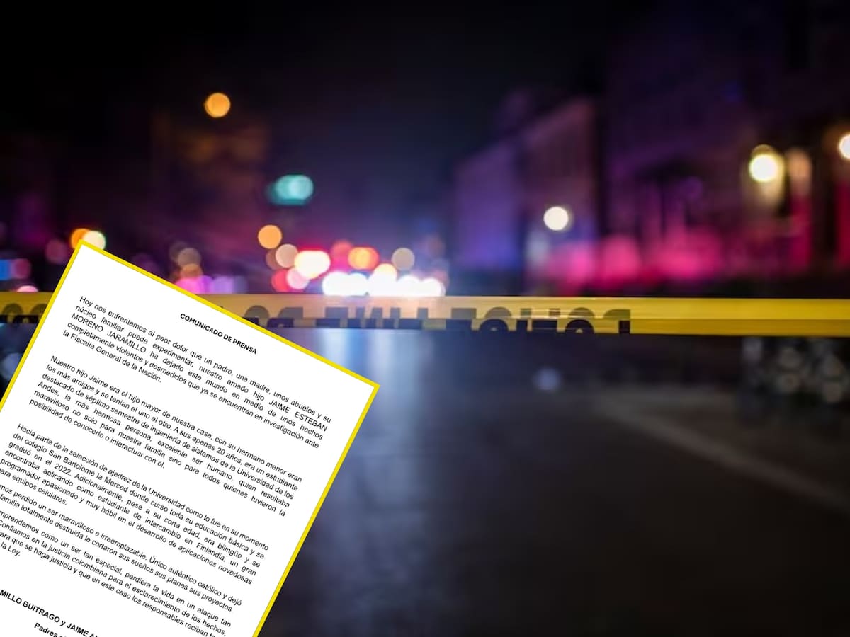 “Confiamos en la justicia”: Padres de Jaime Esteban Moreno, estudiante de la Universidad de Los Andes