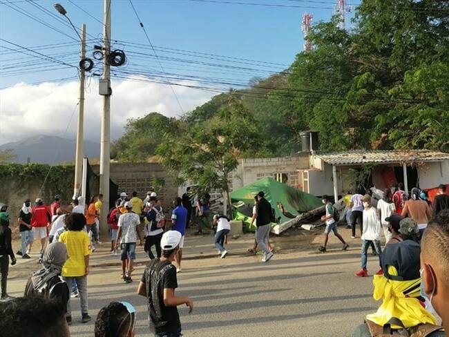 Marcha en Santa Marta fue infiltrada por vándalos a sueldo: Comité del paro. Foto: Cortesía: Gennys Alvarez