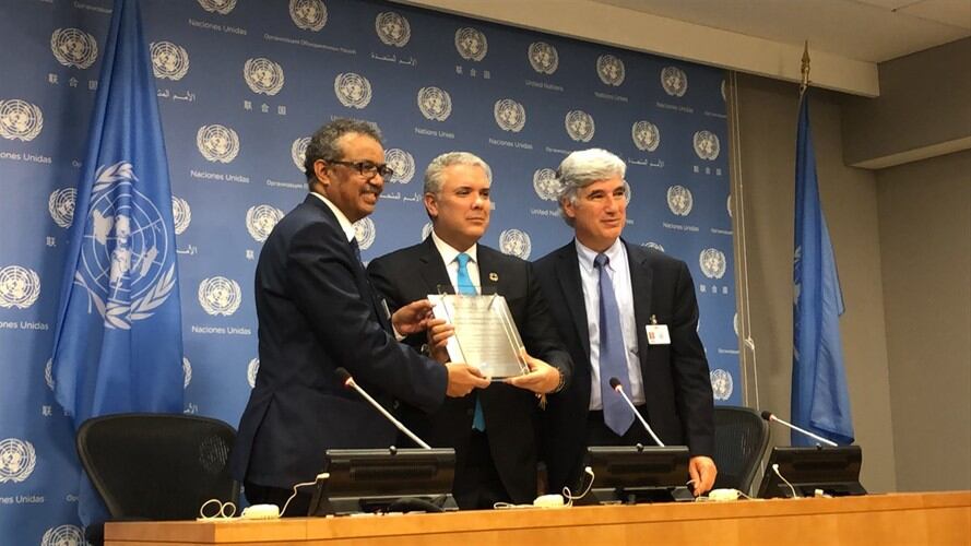 OMS galardona a Colombia por su lucha contra el sarampión y la rubéola . Foto: Presidencia