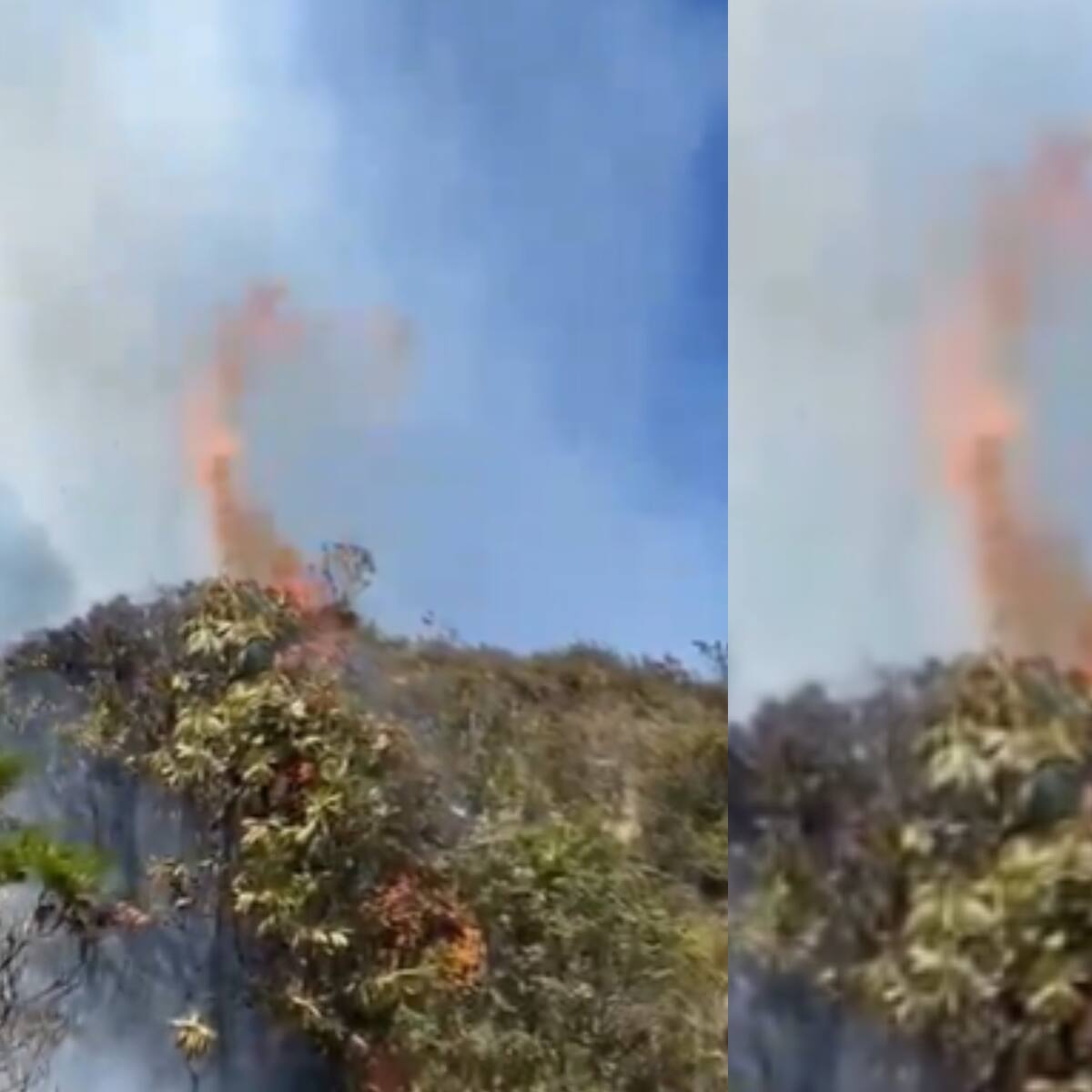 Alcalde Galán alerta sobre incendio en cerros de Bogotá