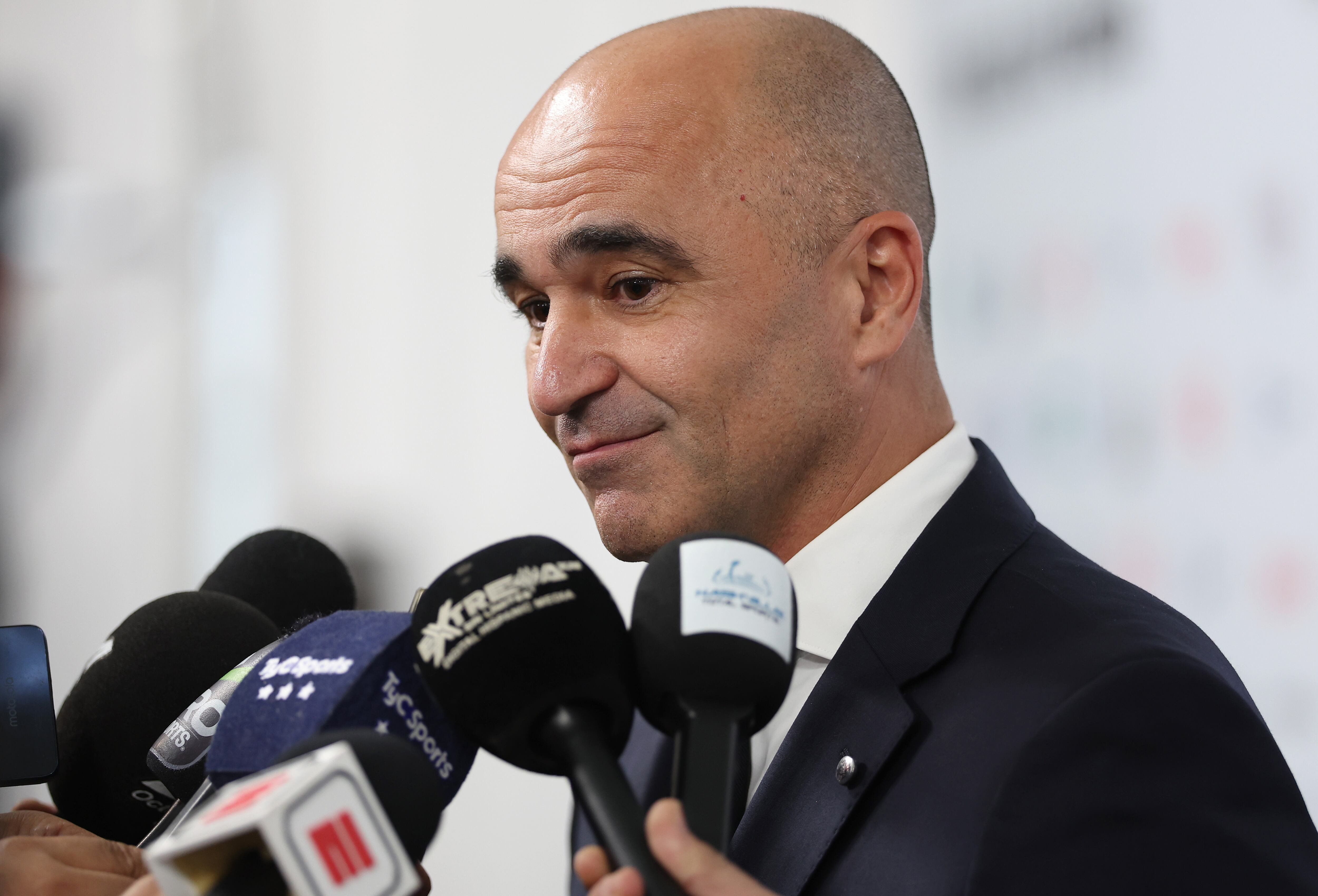 Roberto Martínez, director técnico de Portugal, habla tras el sorteo de la Copa Mundial de la FIFA 2026. FOTO: Emilee Chinn - FIFA/