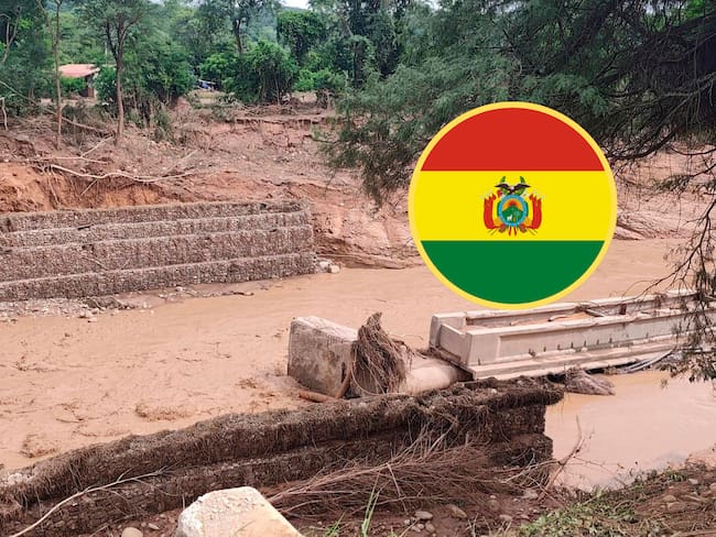 Zona afectada por el desbordamiento de un río en El Torno (Bolivia). FOTO: EFE/ Juan Carlos Torrejón