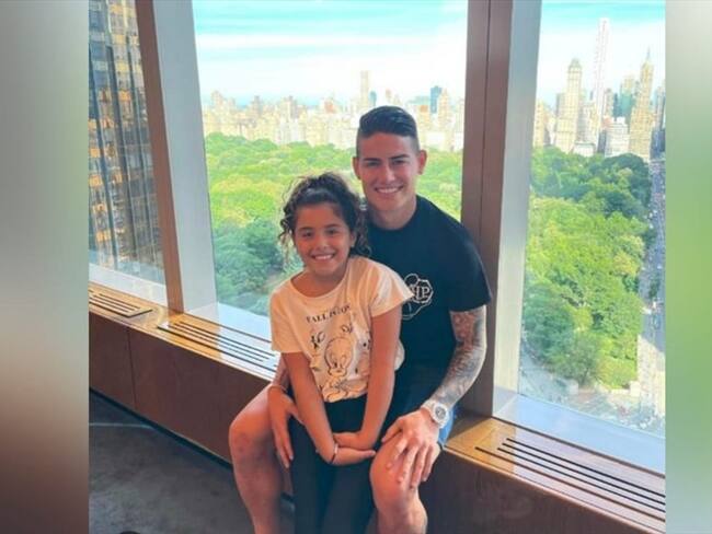 Salomé con su padre James Rodríguez. Foto: Instagram oficial de James