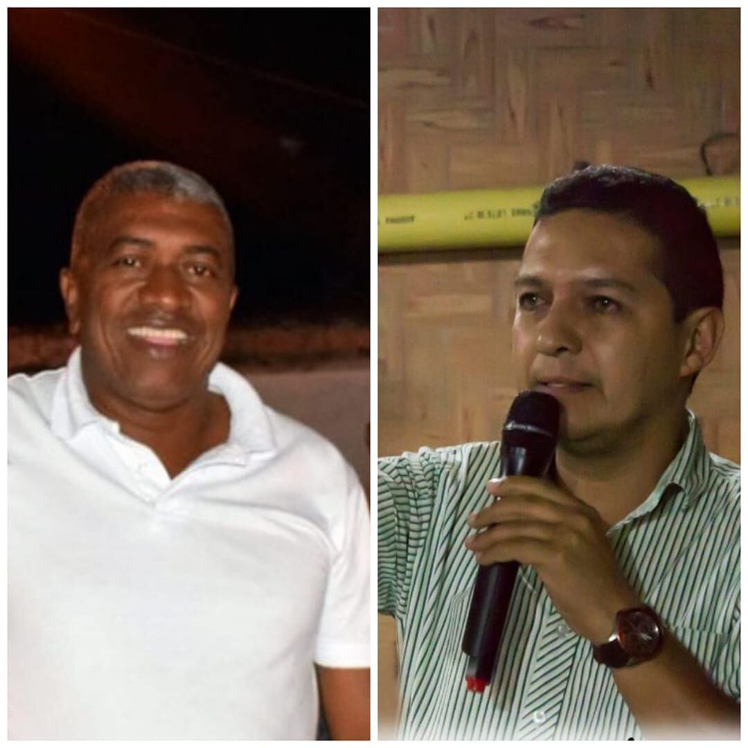 El alcalde de de Suárez, Ronal Villegas y de Piendamó, Víctor Hugo Franco. Crédito: Cortesía.