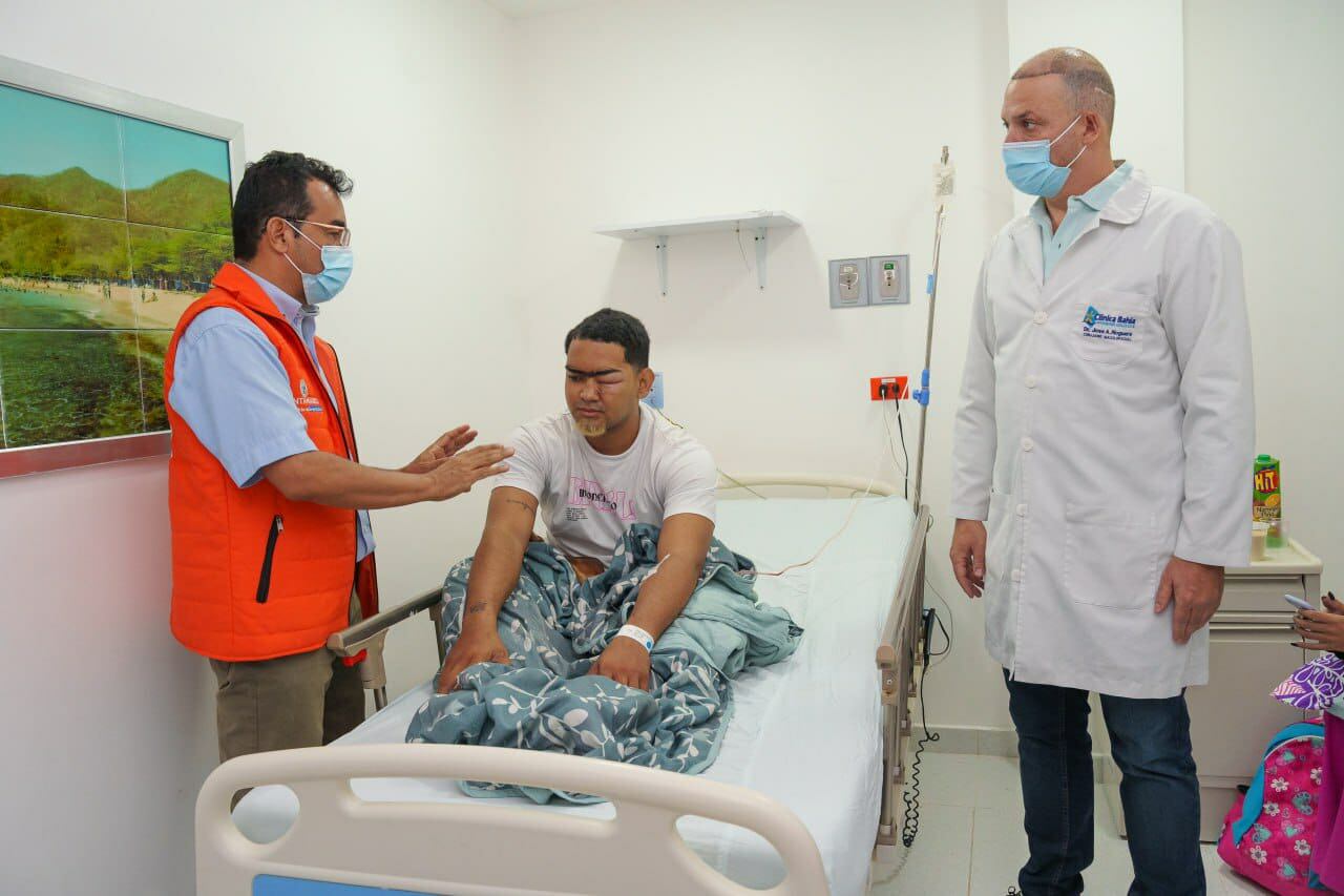 Joven afectado por pólvora. Foto: Alcaldía de Santa Marta