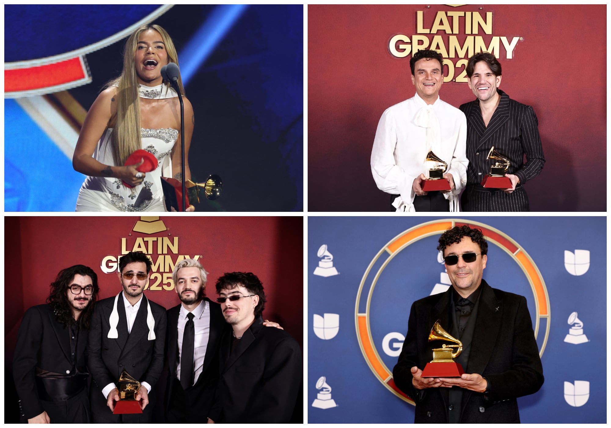 Estos son todos los colombianos ganadores en la 26ª edición de los premios Latin Grammy. Foto: AFP.
