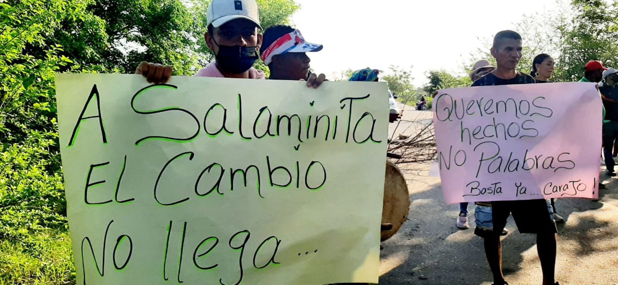 Protesta en la vía. Foto: Cortesía José Polo