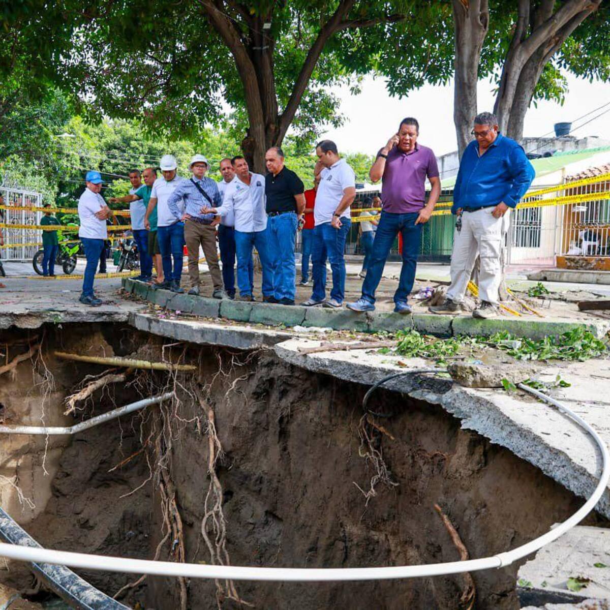 Emergencia en el barrio Villas de Alejandría en Santa Marta por hundimiento del pavimento