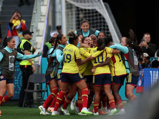 La Selección Colombia celebra en el Mundial Femenino. (Photo by Cameron Spencer/Getty Images)